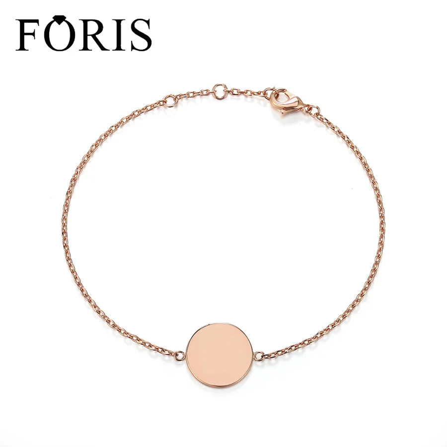 

FORIS Newest Brand Jewelry Rose Gold Round Bracelet Homme Christmas Gift PB015
