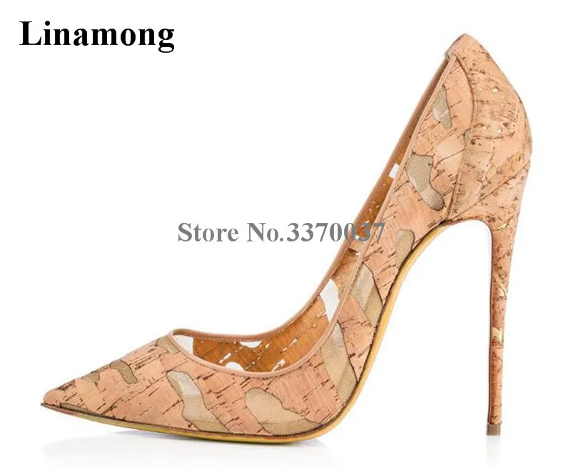 Spring Hot Selling Women Classical Style Nude Splice Mesh Super High