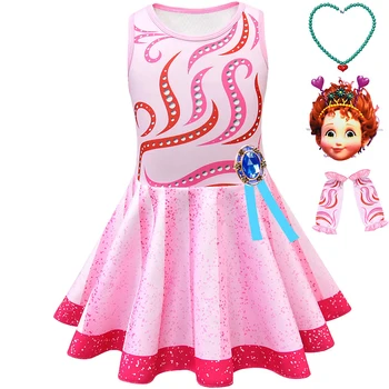 

Girls Fancy Nancy Dress Summer Children Birthday Party Frocks Halloween Cartoon Character Cosplay Costume Kids Fashion Pink Gown