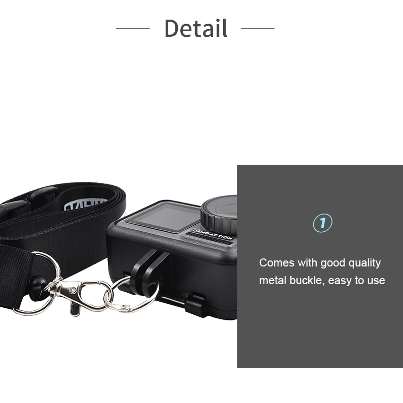   2 Color lanyard Neck Strap & Hand Wrist Border lanyard strap Set For DJI OSMO Action Gopro Sports camera Accessories (16)