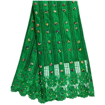 

Water Soluble Green Chemical African Guipure Lace Fabric Embroidered Cord Lace Fabric High Quality For Nigerian Wedding Dress