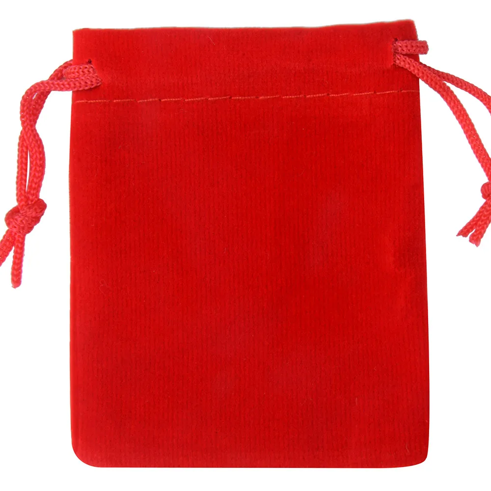 25 шт./лот 7x9 см ювелирные изделия Упаковка бархатный мешок, бархат шнурок сумки и мешки - Цвет: Red