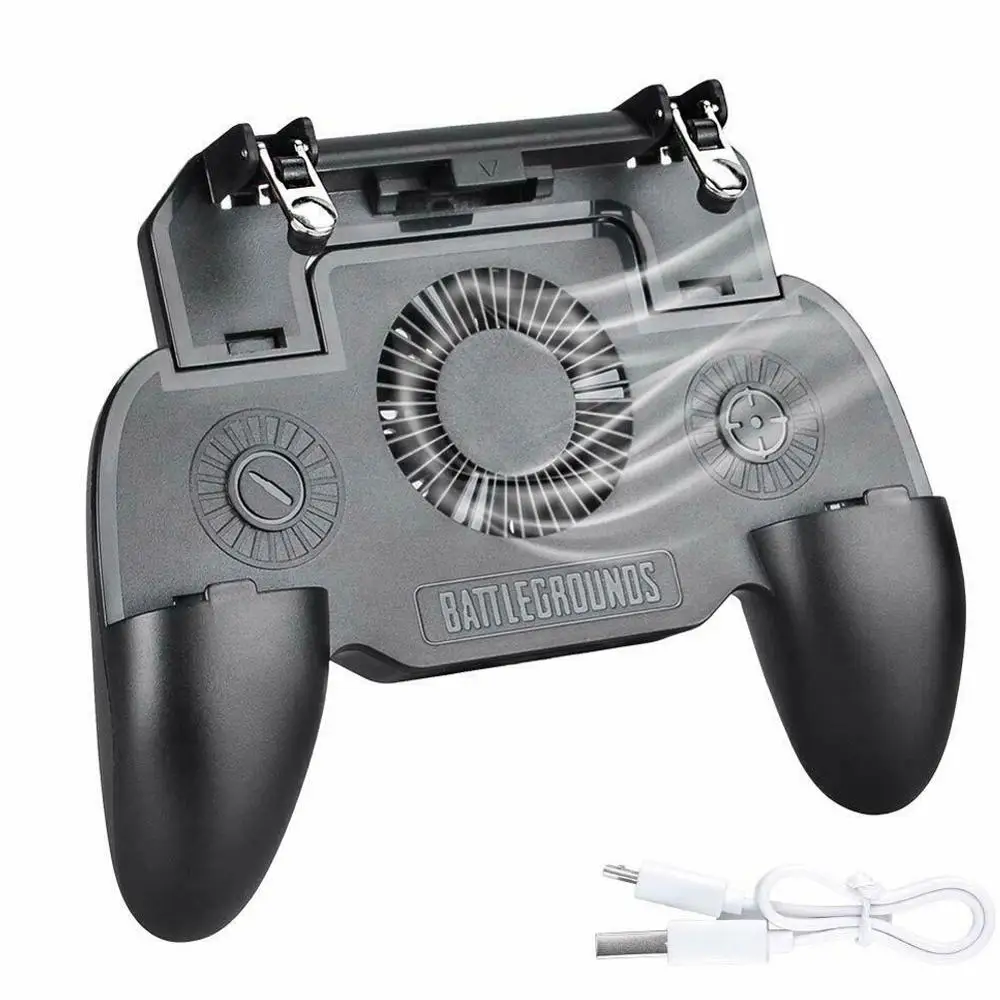 

Controller Gamepad Mobile Trigger L1R1 Shooter Joystick Game Pad Phone Holder Cooler Fan with 2000/4000mAh Power Bank