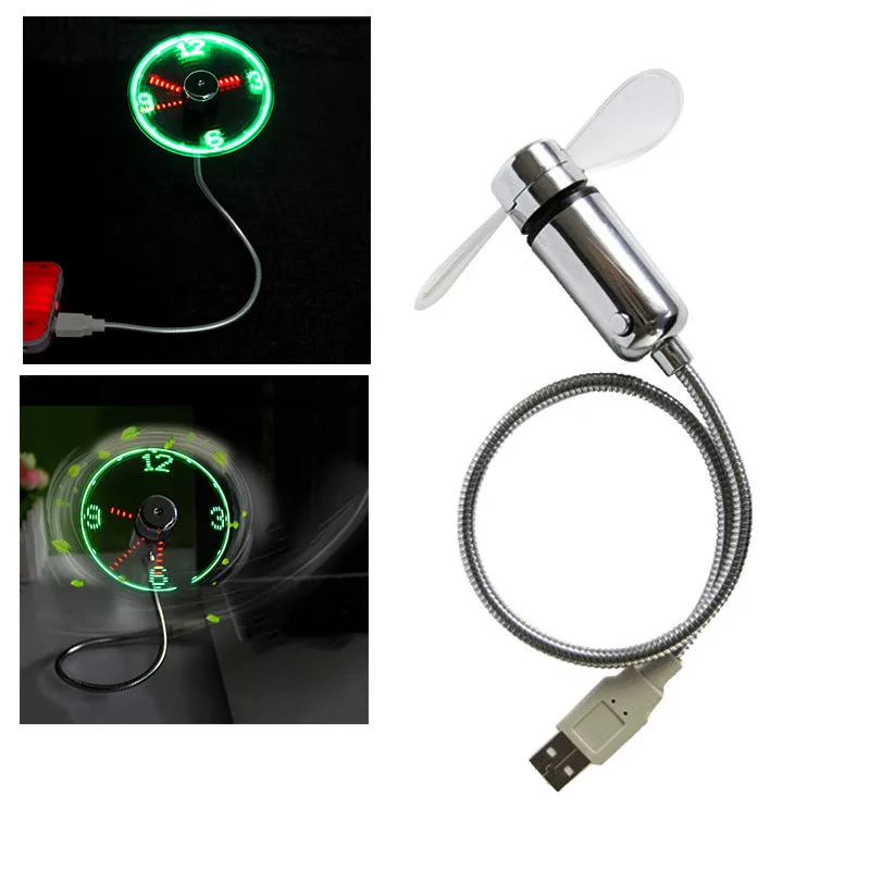 Centechia 2017 New Mini USB Fan gadgets Flexible Gooseneck LED Clock