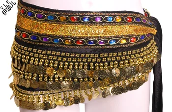 

2018 Women cheap sexy 248 coins belly dance hip scarf waist belt for sale