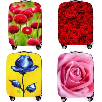 New Floral Rose Elastic Fabric Luggage Protective Cover For 18-32 Inch Trolley Case Suitcase Dust Cover Travel Accessories 1