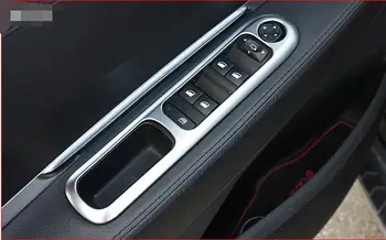 

For Peugeot 3008 2013 2014 2015 2016 Chrome matt inner door window switch button frame cover trim 4pcs