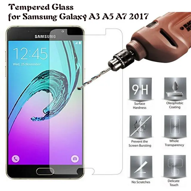 Закаленное стекло 9H для Samsung Galaxy A3 A5 A7 2017 защита экрана A 3 5 7 A320 A3200 A520F A720F чехол |