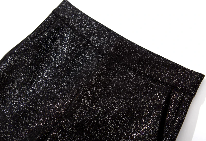 Shiny Sequined Leather Pants Women Skinny High Waist Suede Pants Women Stretch Black Trousers Women Pencil Pants 2018 New