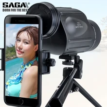 Saga monocular 15x50 alta ampliação de alta qualidade zoom spotting escopos nitrogênio à prova dhd água handheld hd pássaro relógio