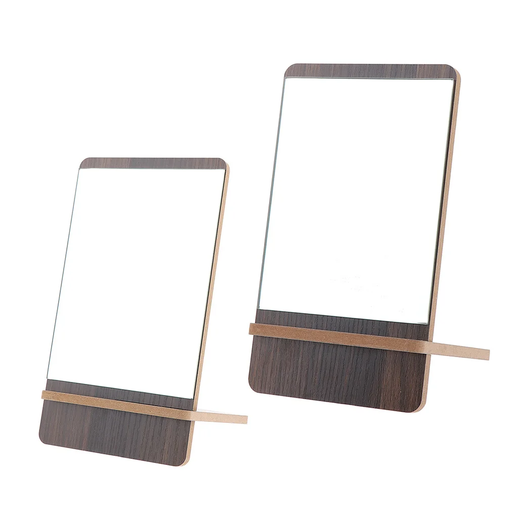 Wood Countertop Makeup Vanity Mirror Detachable for Bathroom Cosmetic Shaving