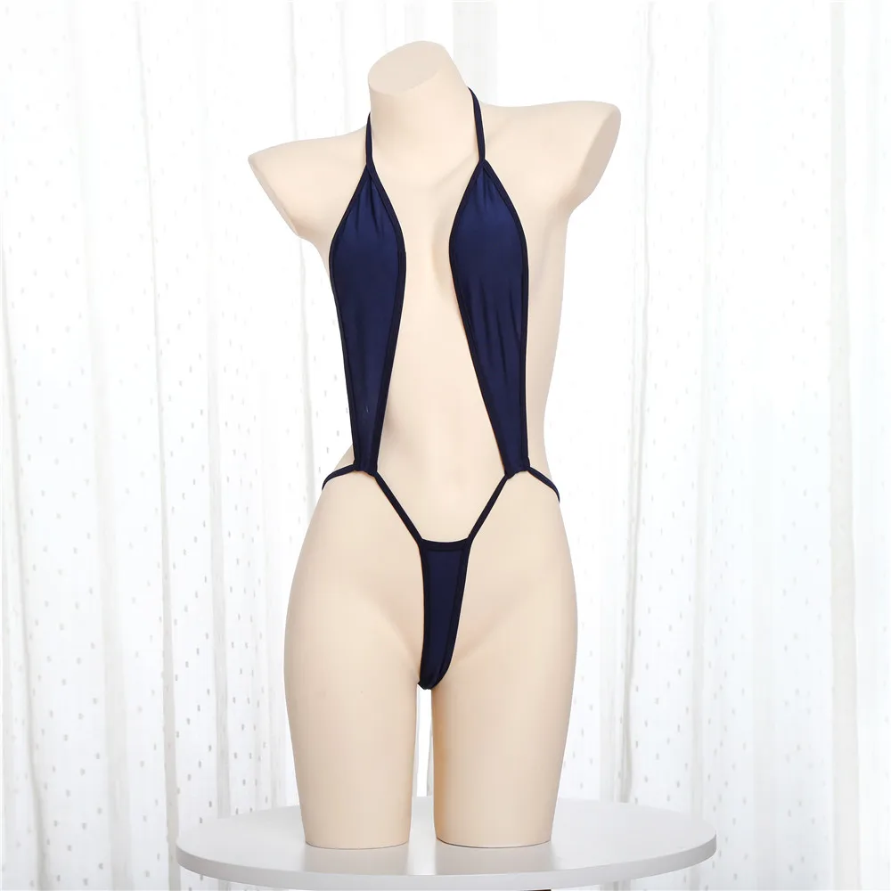 

bikini 2019 sexy halter Frenulum Front drive Telescopic Backless Lovely girl swimwear women one piece swimsuit women monokini