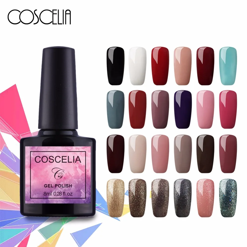 COSCELIA Gel Varnish Nail Art Design Manicure 40Color 8Ml Soak Off Gel