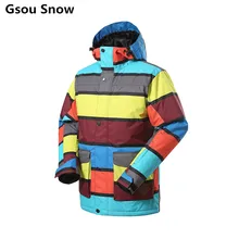 Gsou snow brand hombres deporte al aire libre de los hombres chaqueta de esquí chaqueta de snowboard ropa de esquí chaquetas hombre esqui cálidos a prueba de agua
