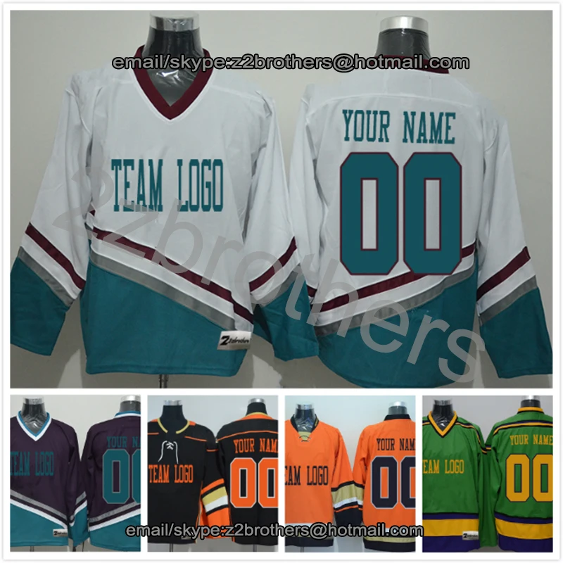Factory OEM Custom Ice Hockey Jersey Design DIY Your Own College Team Sweater Any Style Embroidered Logo Men Women Youth Anaheim