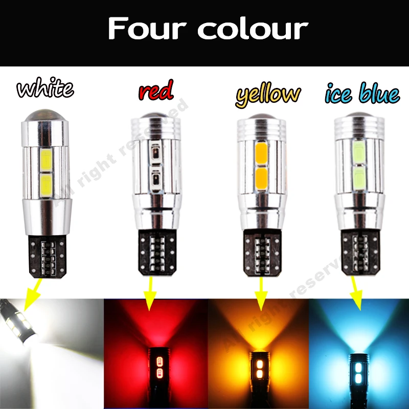 Светодиодные лампы T10 W5W 10SMD CANBUS без ошибок по OBC 2 шт. СВЕТОДИОДНАЯ Лампа 501