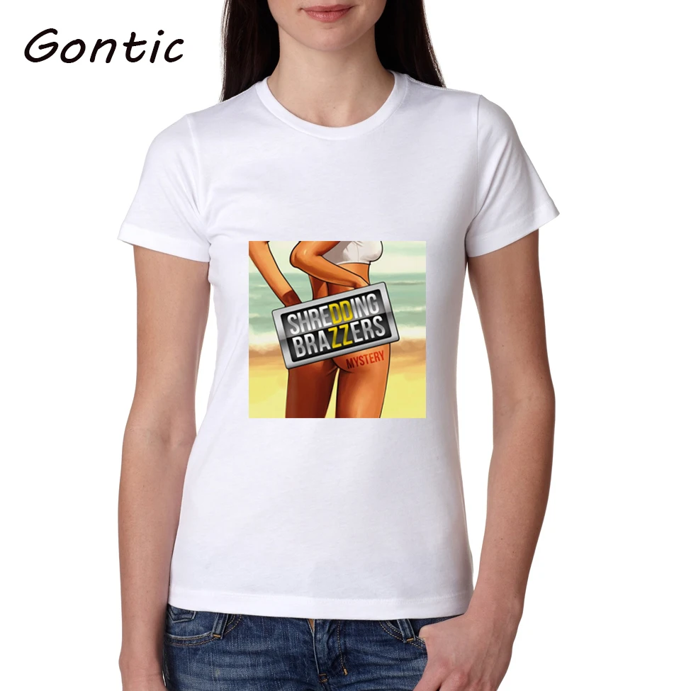 

White women casual T-shirt printing summer short sleeve cotton tops 3 color Harajuku women tees size S-XXL O Neck lady clothes