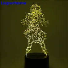 Dragon Ball Супер Broly светодиодный 3D ночник Иллюзия светодиодный настольный светильник Dragon Ball Z Broli Новинка Светодиодный светильник Lampara Dragon Ball