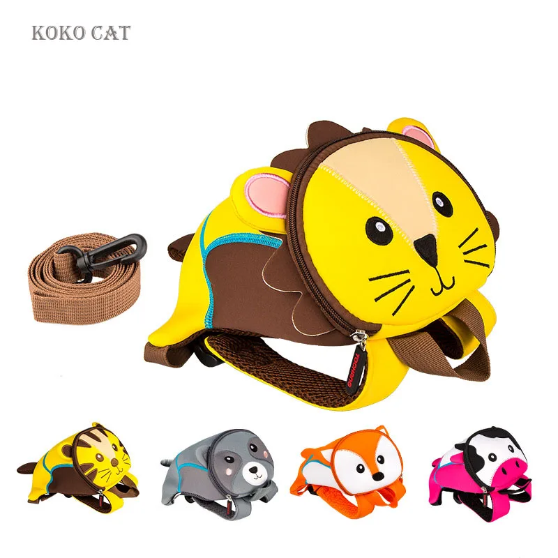

3D School Bag Cartoon Anti-lost Traction Rope Backpack for Children Kindergarten Schoolbag Animal Kid Girl Boy Toddler Backpacks
