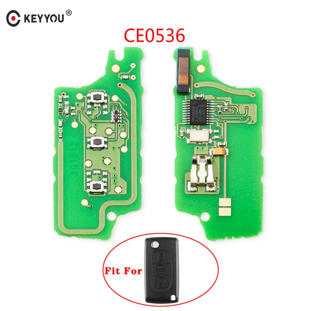 KEYYOU 433 МГц 3 кнопки автомобиля дистанционного ключа электронная схемная плата для PEUGEOT 207 208 307 308 408 партнер с чипом ID46