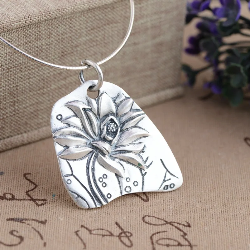

Deer king S990 silver jewelry wholesale silver process female high-end atmosphere blossoming Pendant