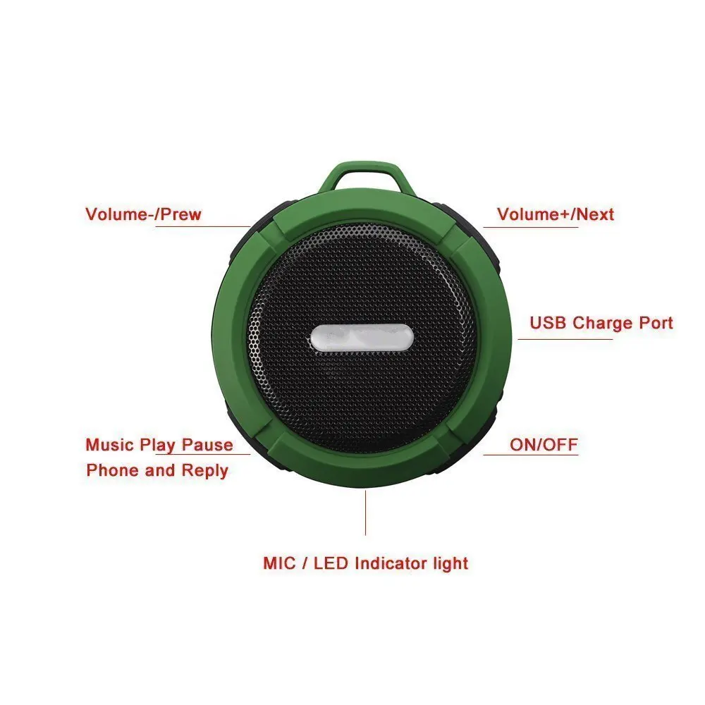 JKing Водонепроницаемый Bluetooth Динамик Портативный sub W oofer с fm радио SD карты памяти MP3