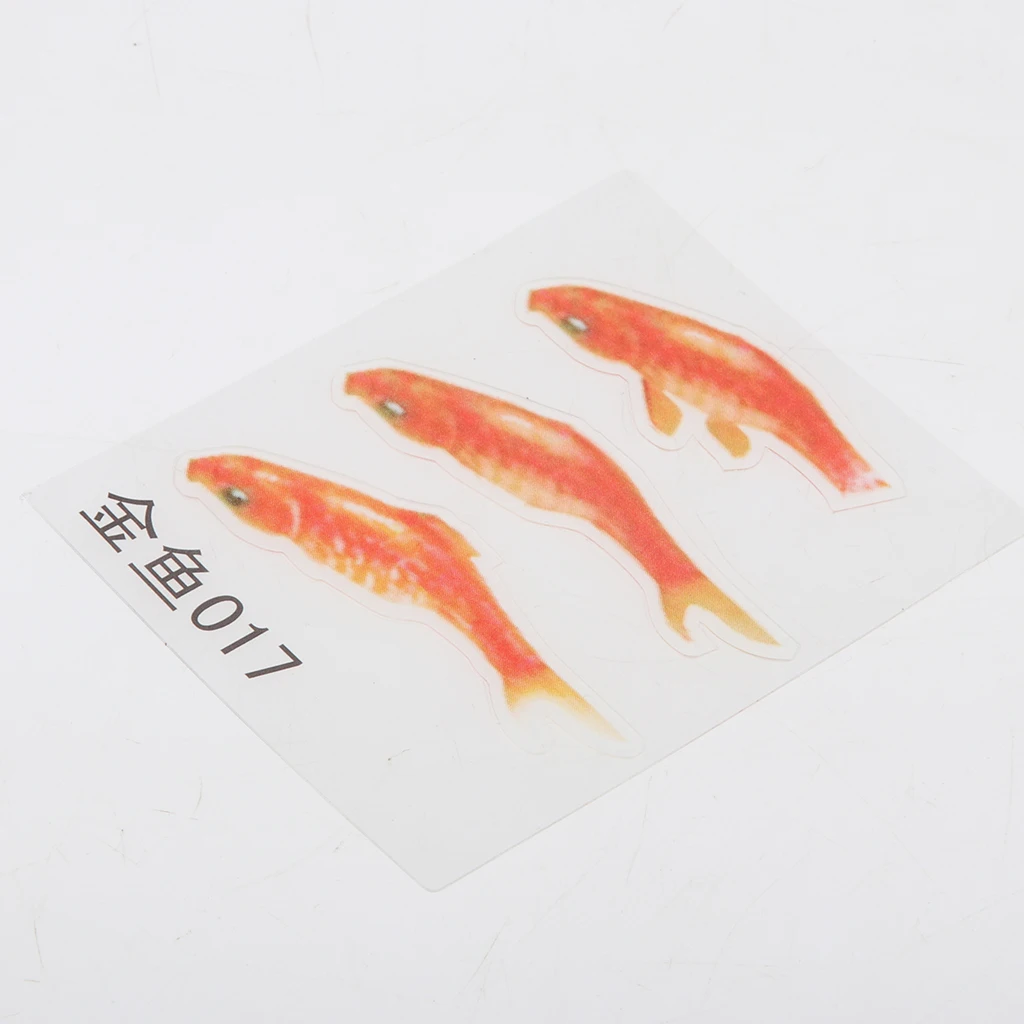 10 Sheets 3D Goldfish Clear Film Sticker, Koi Pond Painting, Resin Inclusion for Resin Craft Art ,Resin Decorative Stickers