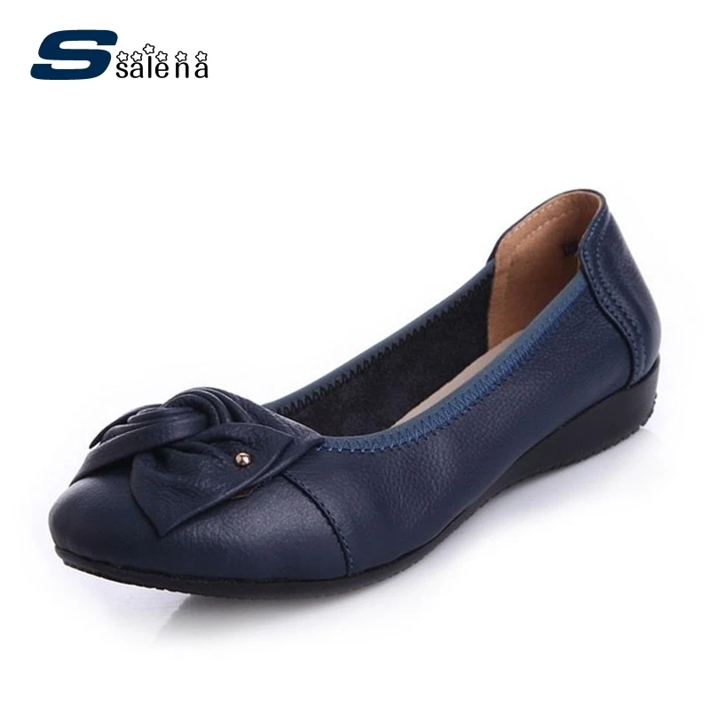 

New Leather Flat Shoes Women Ballet Shoes Slip On Leather Women Flats Shoes Size 35-40 #C326
