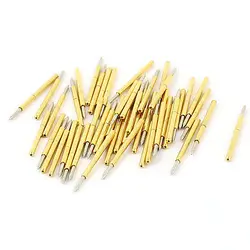 

50 Pcs P75-B1 0.74mm Spear Tip 16mm Length Spring Testing Probes Pin