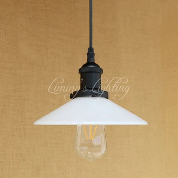 

Modern white glass pendant lamp classic hanging LED E27 light American Loft style bar/restaurant living room lighting fixture