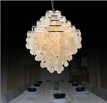 Free Shipping Shell Dining Room Pendant Lamp Contemporary Light Fixtures Lampen Art Suspension Luminaire 110 220V Home Lighting