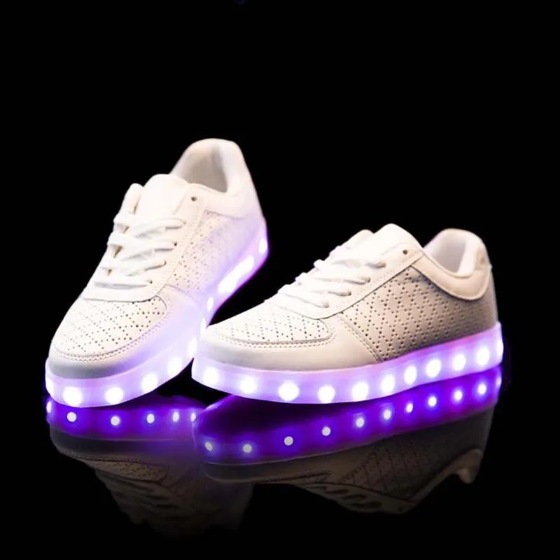 

Men LED Luminous shoes women USB charging shoes breathable adult glowing sneakers casual lovers Light sport shoes size 35-46