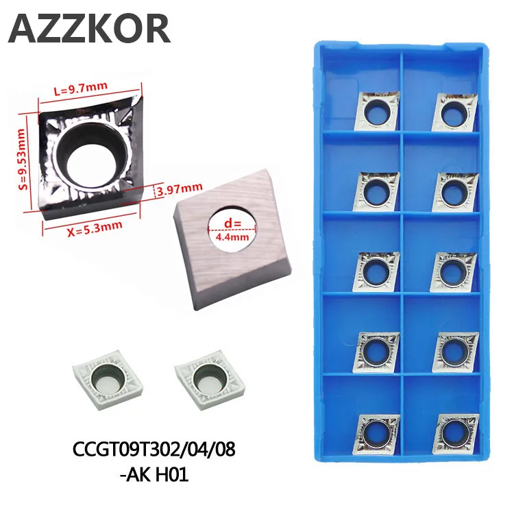 Carbide Inserts Ccgt09t302 Ak H01 Cutters Cnc Lathe For Metal Turning
