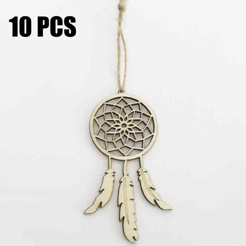 

10 Pcs Wooden Dreamchaser Wooden Feather Shape for Dreamnet Hangers Ornaments Diy Arts Craft Decoration