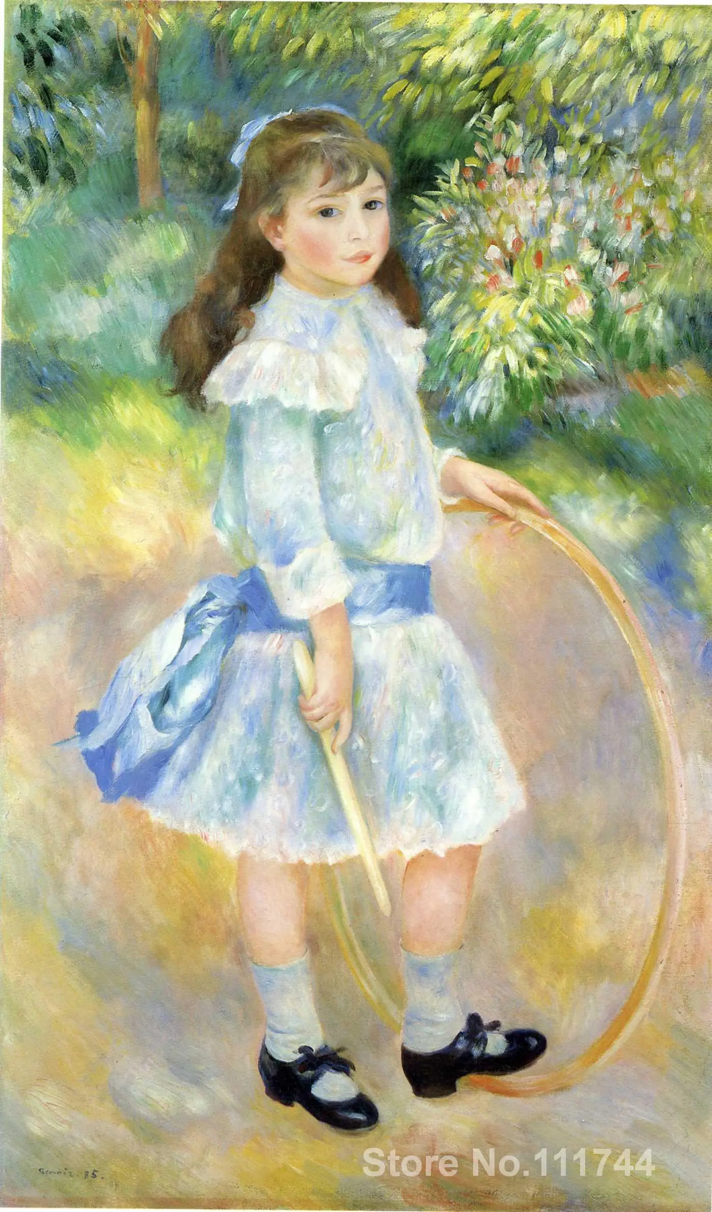 

oil paintings female body Girl with a Hoop by Pierre Auguste Renoir artwork High quality Hand painted