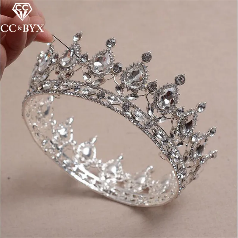 

CC crowns tiaras hairbands princess crystal luxury wedding hair accessories for women queen hairwear birthday gift jewelry HG536