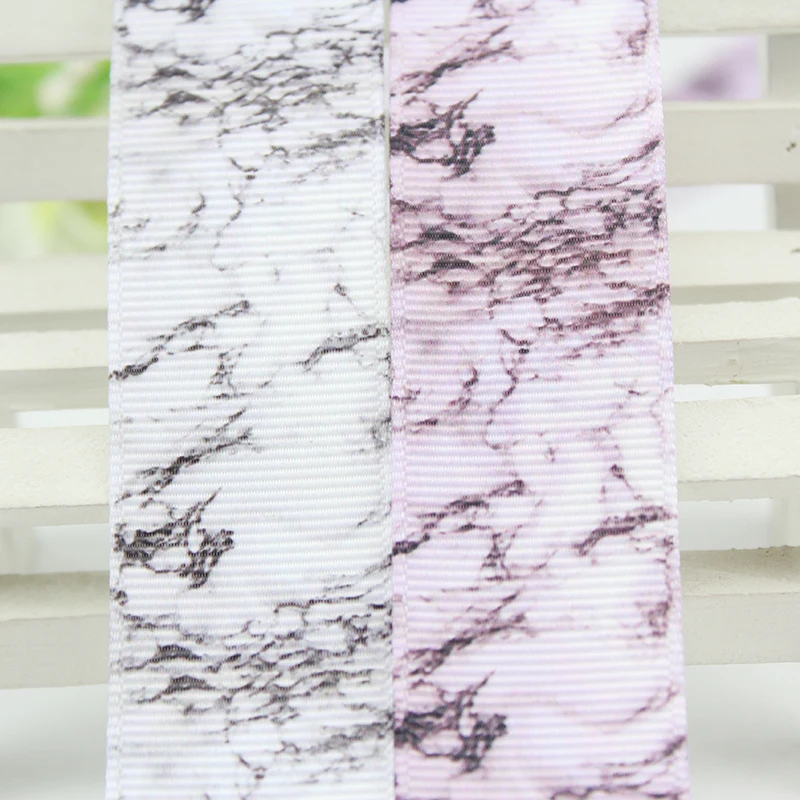 

Free shipping Pop marble lines printed grosgrain ribbon 25mm DIY handmade materials christmas wedding gift wrap tape ribbons