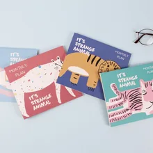 1 шт., органайзер для ежемесячного планировщика, двухсторонняя печатная ежедневная записная книжка, ежедневная записная книжка, это странные животные, 14*16 см, 50 листов