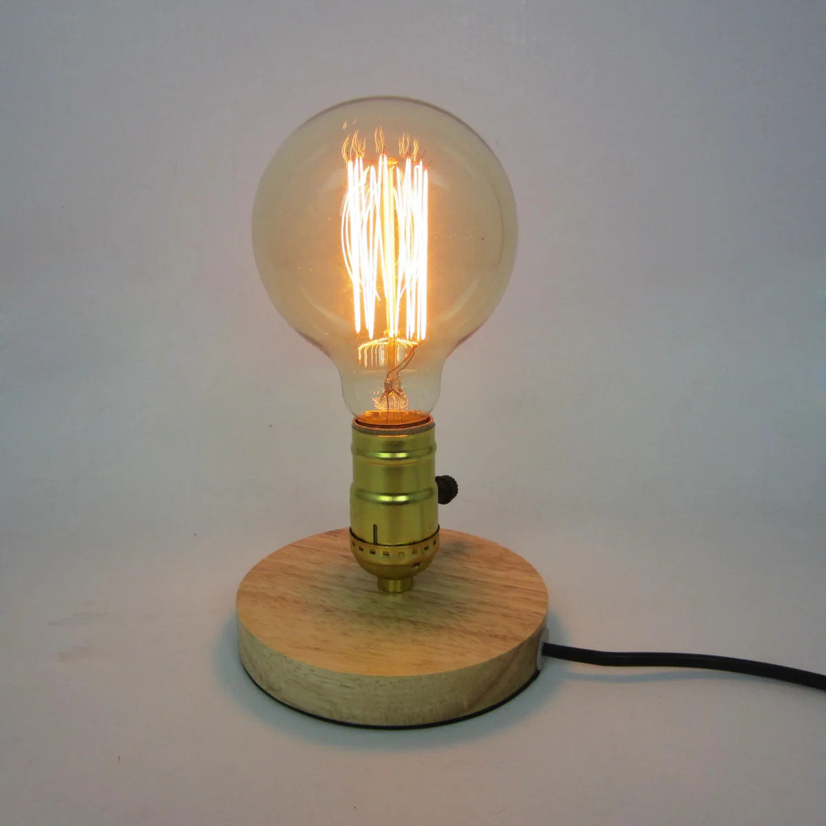 Креативная настольная лампа из цельного дерева, ретро прикроватная лампа для спальни, лампа Эдисона 110/220 В, лофт лампы, скандинавский E27 Ночной светильник светодиодный светильник CL523