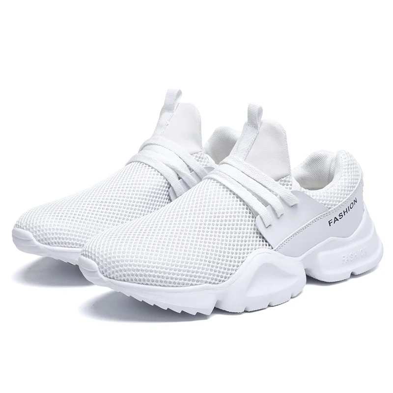 02white Большие размеры 36-48, модные мужские туфли, мужские кроссовки, пара, Повседневная легкая обувь для мужчин, дышащие мужские кроссовки, обувь для школьников - Цвет: 02white