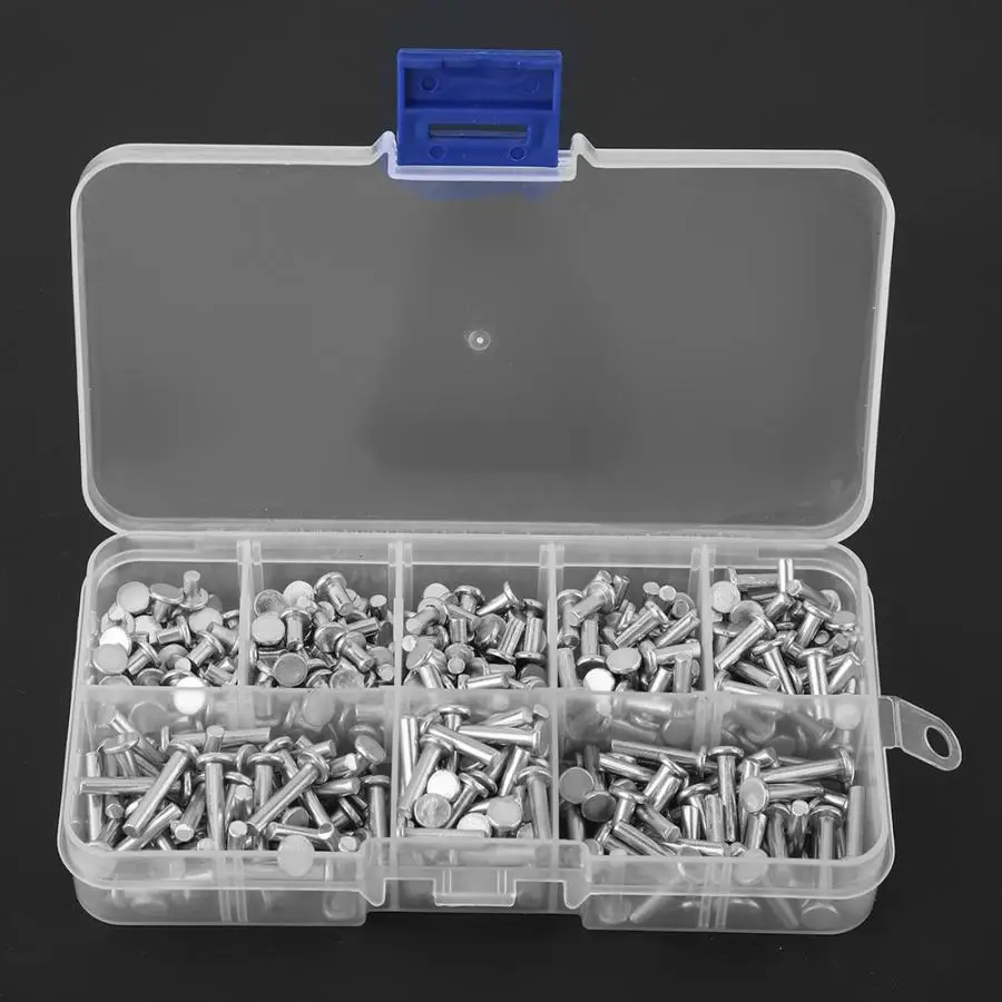 

400pcs Solid Aluminum Rivet M3 Flat Head Aluminum Rivets Flat Head Solid Rivet 4mm-16mm Length New