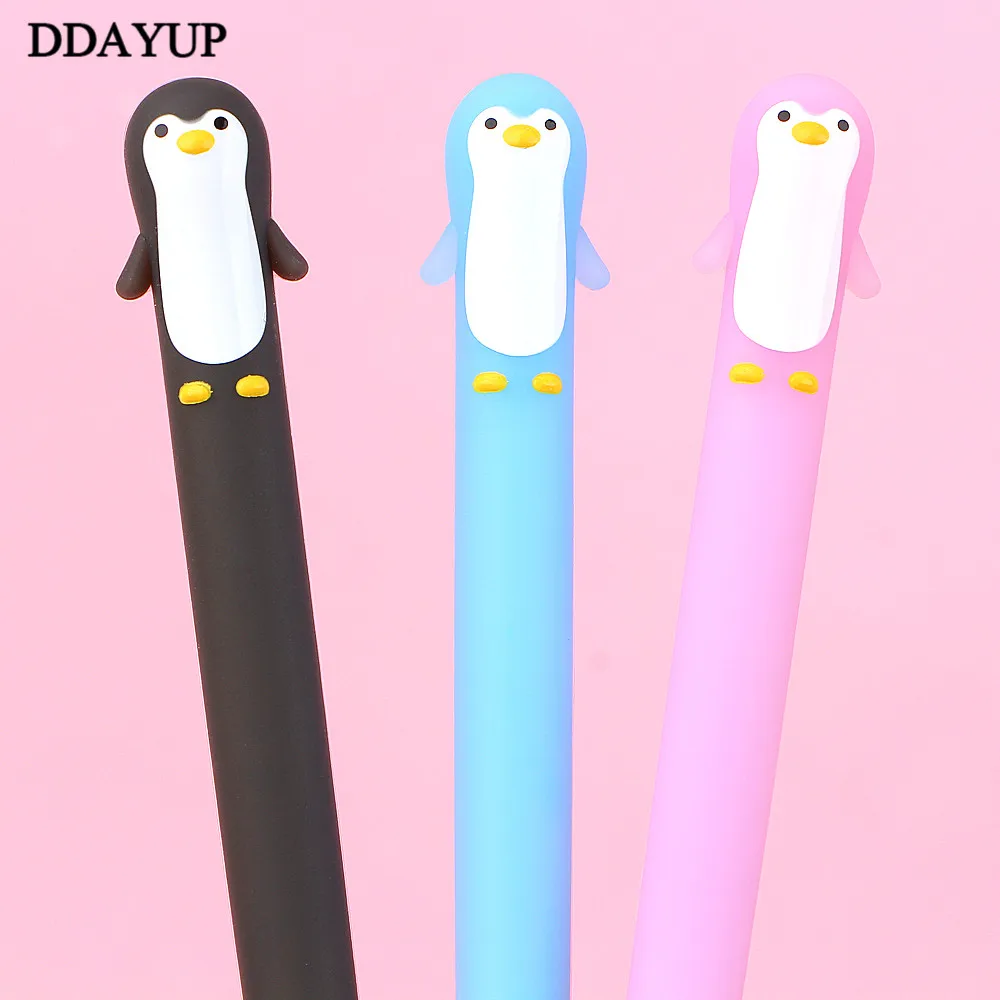 

0.5mm Penguin Silicone Gel Pen Rollerball Pen Writing Pen Student Stationery School Office Supply Black
