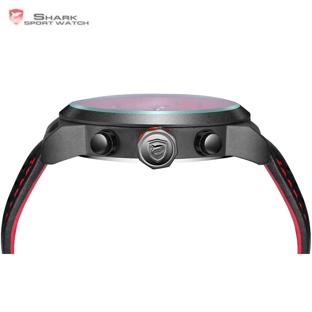 Requiem Shark Sport Watch Red Black Leather Band Quartz-Watch Waterproof Clock Date Men's Wrist Watches relogio masculino /SH207 Requiem Shark Sport Watch Red Black Leather Band Quartz-Watch Waterproof Clock Date Men's Wrist Watches relogio masculino /SH207