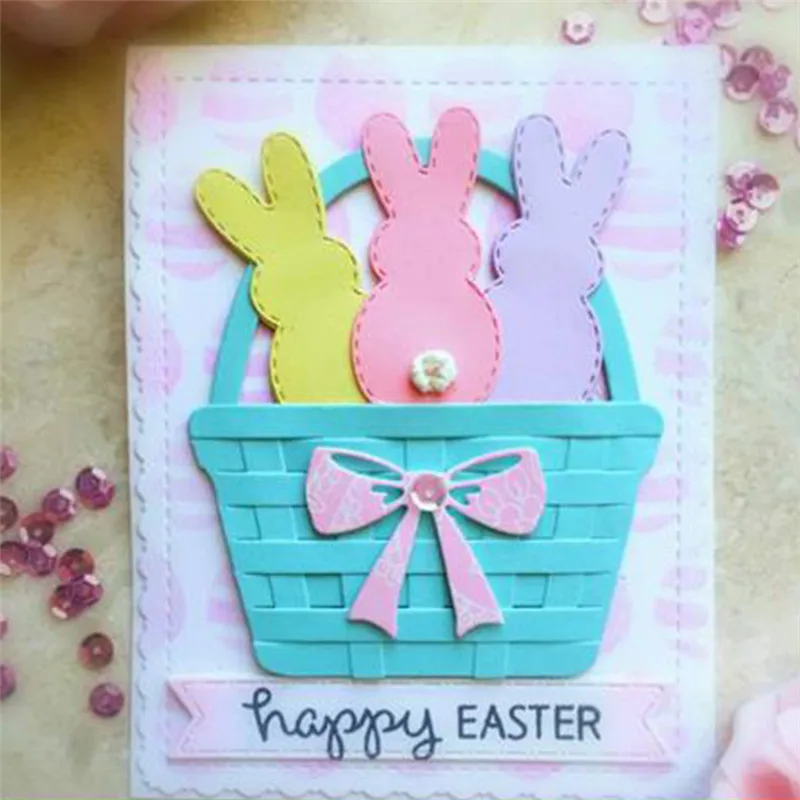 

GJCrafts Easter Bunny Dies Metal Cutting Dies for Card Making Scrapbooking DIY Album Embossing Paper Craft New Dies for 2019