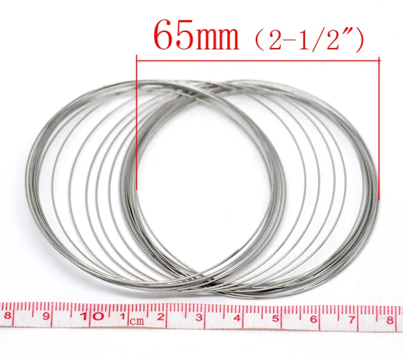 DoreenBeads الصلب الذاكرة سلك الديكور أساور مكونات جولة الفضة لهجة 6.5 سنتيمتر (2 4/8 \ DoreenBeads الصلب الذاكرة سلك الديكور أساور مكونات جولة الفضة لهجة 6.5 سنتيمتر (2 4/8 \