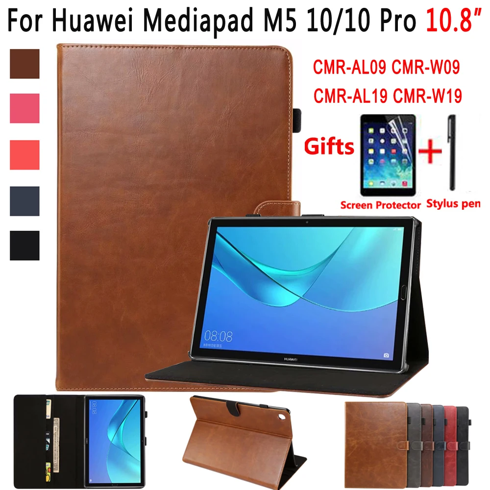 Премиум кожаный чехол для Huawei Mediapad M5 10 Pro 8 CMR W19 W09 AL09 смарт 8|Чехлы планшетов и