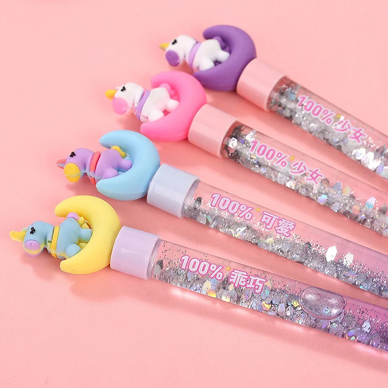 

0.5mm Glitter Crystal Neutral Pens Kawaii Gradient Pens Cute Unicorn Gel Pens For Girl Writing School Office Supplies Stationery