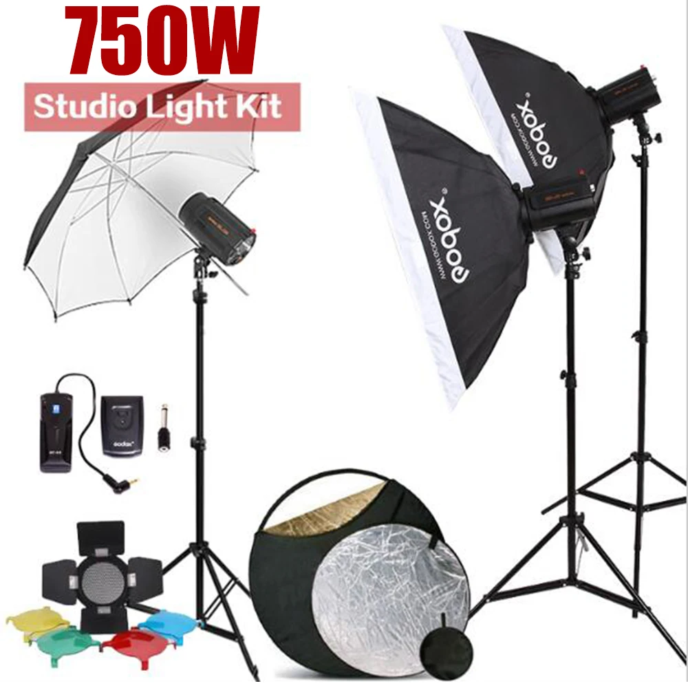 

750W GODOX 3x 250W E250 Compact Flash Strobe Studio Lighting Head Kit