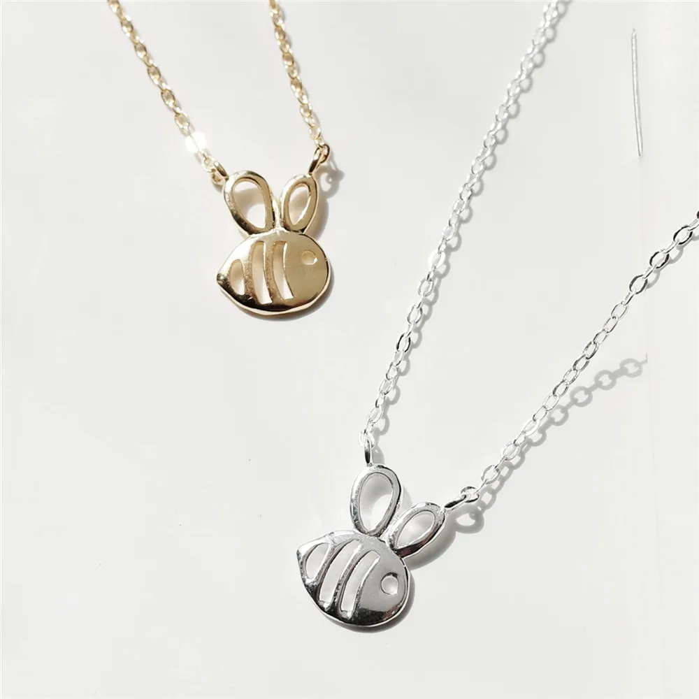 honeybee necklace women 100% 925 Sterling silver nacklace Jewellery Clavicle chain pendant charms gift