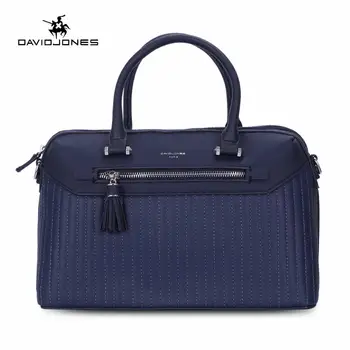 

DAVID JONES women handbags faux leather female messenger bags big lady striped shoulder bag girl brand tote bag free shipping